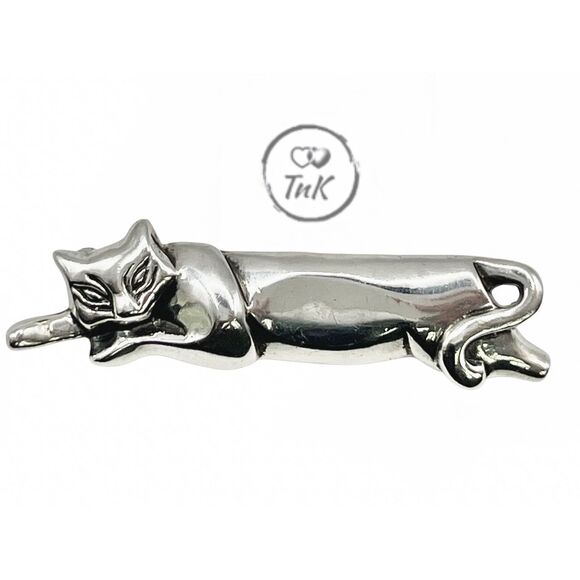 Tiffany & Co. Sterling Silver Cat Brooch Pin - 925 Silver - Picture 5 of 16